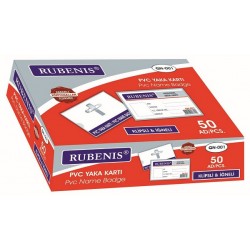 Rubenis Şeffaf İğneli Yaka Kartı 50 Li