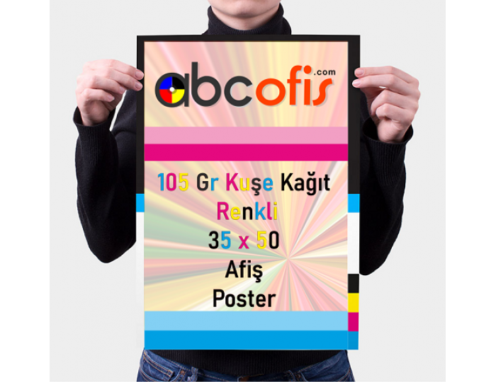 1000 Adet 35x50 Afiş 105 gr. Tek Yön Renkli