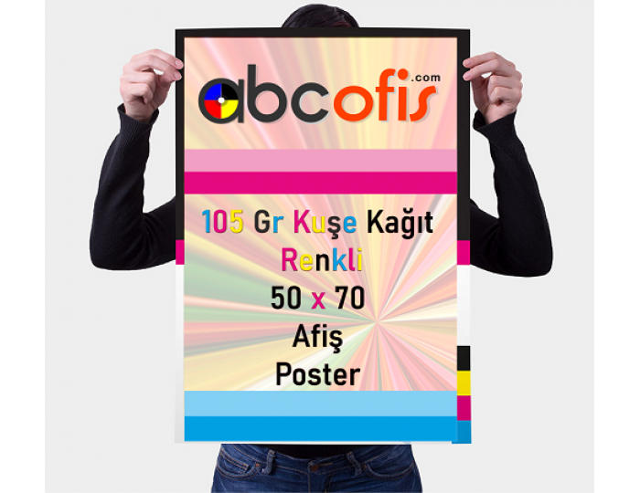 1000 Adet 50x70 Afiş 105 gr. Tek Yön Renkli