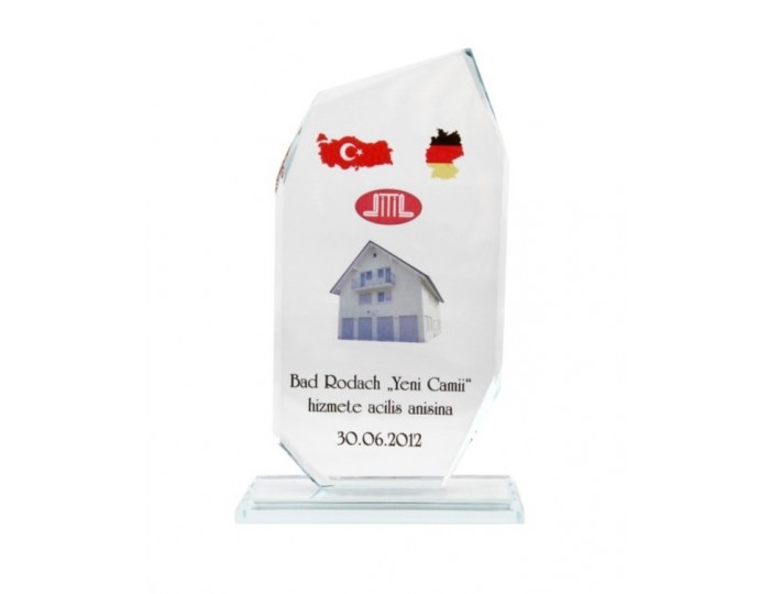 Kristal - Cam Plaket Kişiye ve Kurumlara Özel Baskılı