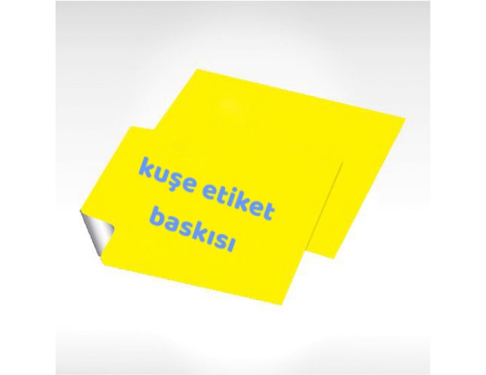Etiket 90 gr. Kuşe Çıkartma Tek Yön Renkli Selefonsuz 1000 Adet