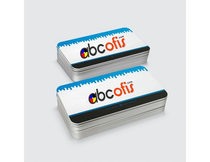 1000 Adet Kartvizit 350 gr. Kuşe Çift Yön Renkli Mat Selefonlu Kabartma Laklı Özel Kesim