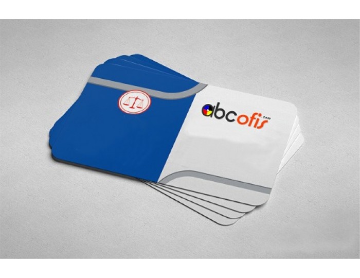 1000 Adet Kartvizit 350 gr. Kuşe Tek Yön Renkli Mat Selefonlu Kabartma Laklı