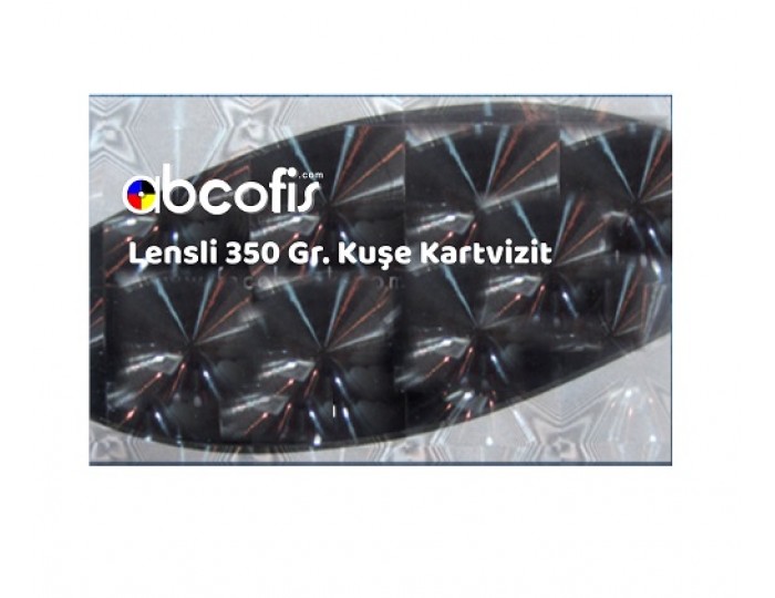 1000 adet kartvizit 350 gr. Kuşe Çift Yön Renkli Lensli