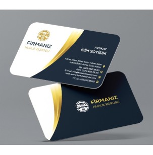 1000 Adet Kartvizit 700 gr. Sıvama Mat Selefon Kabartma Laklı Oval Kesim Çift Yön