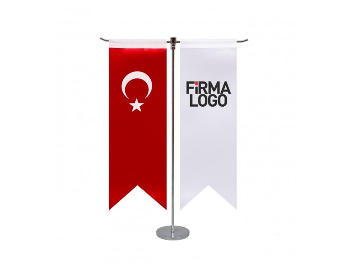 T Masa Bayağı Türk Bayraklı Baskılı Set