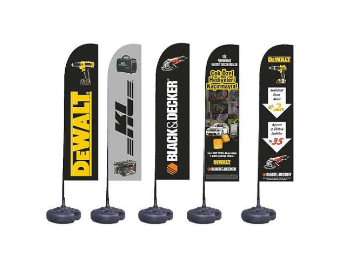 Yelken Bayrak Baskısı Bidon + Direk + 3.50 M Baskılı Bayrak Set